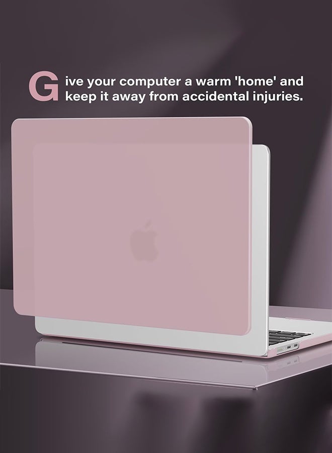 SUNDAREE متوافق مع حافظة MacBook Air مقاس 13 بوصة (موديلات 2025، 2024، 2023، 2022، M4، A3240، M3، A3113، M2، A2681)، غطاء صلب، حقيبة واقية، غطاء لوحة مفاتيح، واقي شاشة لجهاز MacBook Air مقاس 13.6 بوصة، لون وردي فاتح - Image 3